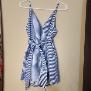 Blue and White Striped Nautical Romper
